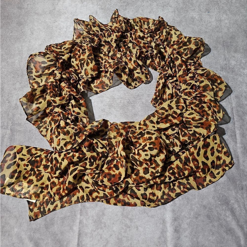 COLLECTION EIGHTEEN Cheetah Boa POLYESTER Scarf 13" x 72"